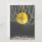 Laatste Disco Bash vrijgezellenfeest Glam Gold Kaart (Achterkant)