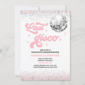Laatste Disco Blush Pink Bachelorette Weekend Kaart (Voorkant)