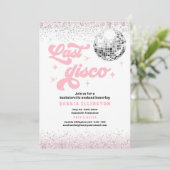 Laatste Disco Blush Pink Bachelorette Weekend Kaart (Staand voorkant)