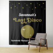 Laatste Disco Bride Bachelorette Party Groovy Retr Wandkleed (In situ)