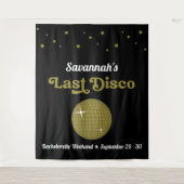 Laatste Disco Bride Bachelorette Party Groovy Retr Wandkleed (Voorkant)