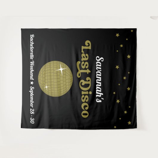 Laatste Disco Bruid Meisjesuitstap Groovy Retro Wandkleed (Voorkant (horizontaal))