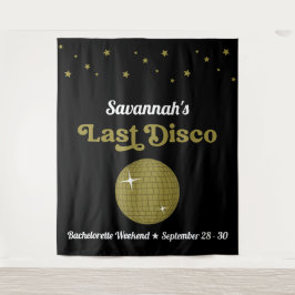 Laatste Disco Bruid Meisjesuitstap Groovy Retro Wandkleed