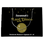 Laatste Disco Bruid vrijgezellenfeest Groovy Retro Groot Cadeauzakje (Voorkant)