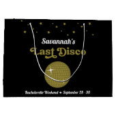 Laatste Disco Bruid vrijgezellenfeest Groovy Retro Groot Cadeauzakje (Achterkant)