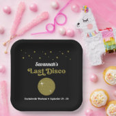 Laatste Disco Bruid vrijgezellenfeest Groovy Retro Papieren Bordje (Feest)
