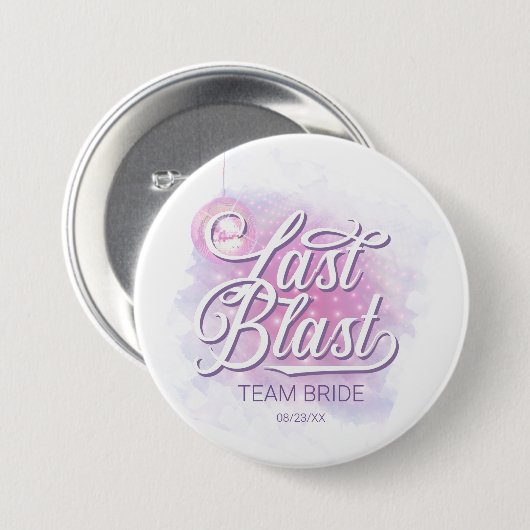 Laatste Disco Bruidsfeest Team Bruid ID928 Ronde Button 7,6 Cm (Voorkant /achterkant)