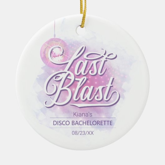 Laatste Disco Bruidsfeestje ID928 Keramisch Ornament (Voorkant)