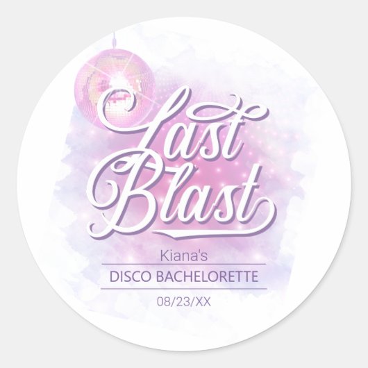 Laatste Disco Bruidsfeestje ID928 Ronde Sticker (Voorkant)
