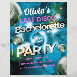 Laatste Disco Budget Bachelorette Party Flyer