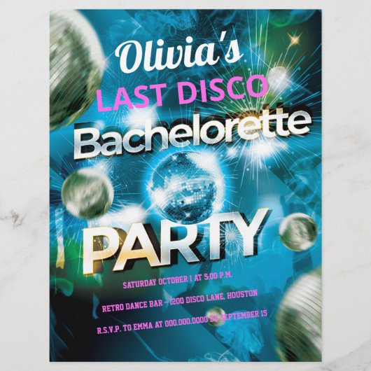 Laatste Disco Budget Bachelorette Party Flyer (Voorkant)
