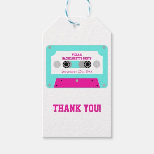 Laatste Disco Cassettebandje Bachelorette Dank u Cadeaulabel (Voorkant)
