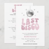 Laatste disco, eenvoudige moderne retro vrijgezell kaart (Voorkant / Achterkant)