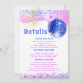 Laatste Disco Glam Retro Blue Pink Bachelorette Kaart (Achterkant)