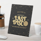 Laatste Disco Golden Retro Bachelorette Welkom Reclamebord Met Voetstuk (Insitu)