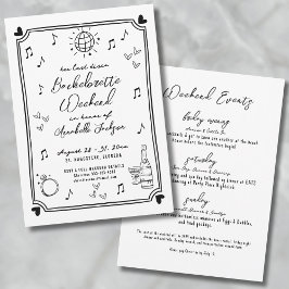 Laatste Disco Hand getrokken vrijgezellenfeest Kaart