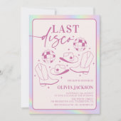 Laatste disco holografische vrijgezellenweekend kaart (Voorkant)