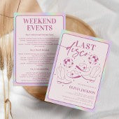 Laatste disco holografische vrijgezellenweekend kaart