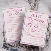 Laatste disco holografische vrijgezellenweekend kaart