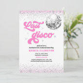 Laatste Disco Hot Pink Bachelorette Weekend Kaart (Staand voorkant)