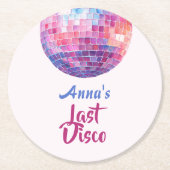 Laatste Disco Meisjes Avond | Paper Coasters Ronde Kartonnen Onderzetter (Voorkant)