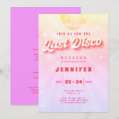 Laatste Disco Rainbow Retro Bachelorette Weekend Kaart (Voorkant / Achterkant)