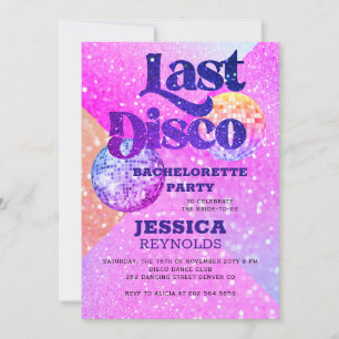 Laatste disco retro 70 bachelorette party kaart