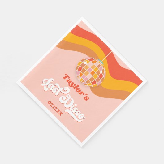 Laatste Disco Retro 70er Jubileum Weekend Feest Servet (Hoek)