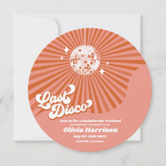 Laatste Disco Retro 70's Bachelorette Weekend Part Kaart