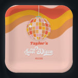 Laatste Disco Retro 70s Bachelorette Weekend Party Papieren Bordje<br><div class="desc">Dit is een Last Disco Retro 70s Bachelorette Weekend Party Paper Borden!</div>