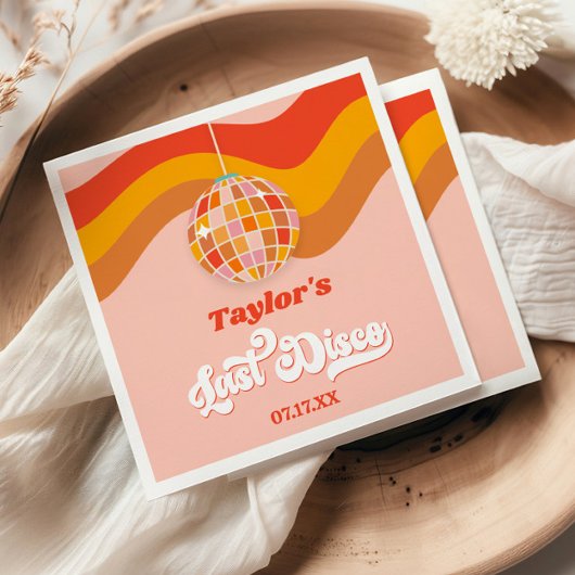 Laatste Disco Retro 70s Meidenavond Afscheidsfeest Servet
