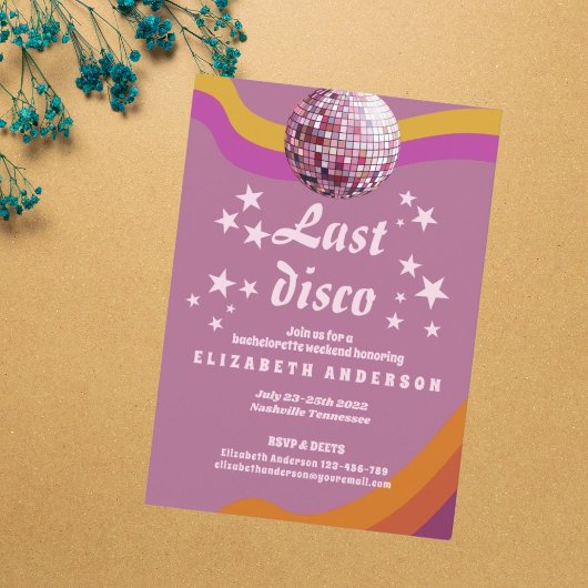 Laatste Disco Retro 70s vrijgezellenweekend Kaart