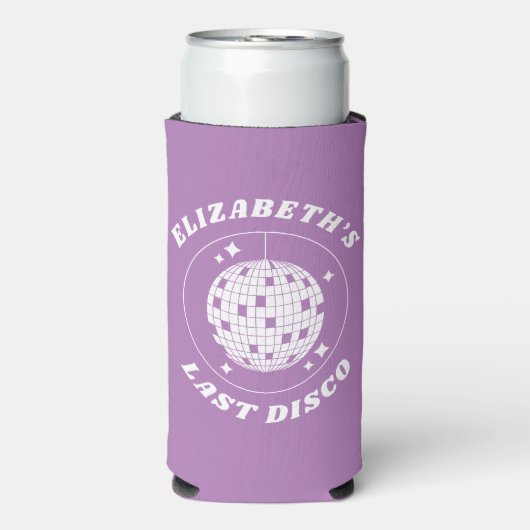 Laatste Disco Retro Bachelorette Disco Ball Seltzer Blikjeskoeler (Seltzer Voorkant)
