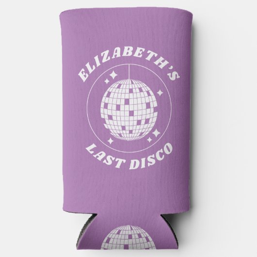 Laatste Disco Retro Bachelorette Disco Ball Seltzer Blikjeskoeler (Voorkant)