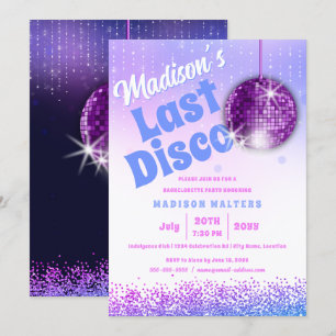 Laatste Disco Retro Bachelorette Kaart
