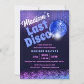 Laatste Disco Retro Bachelorette Kaart (Voorkant)