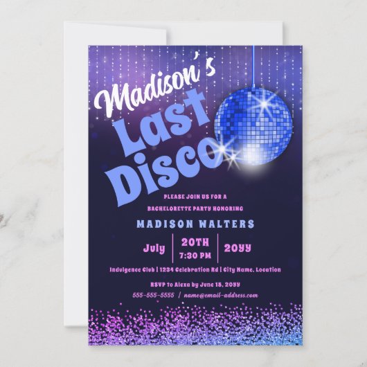 Laatste Disco Retro Bachelorette Kaart (Voorkant)