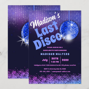 Laatste Disco Retro Bachelorette Kaart