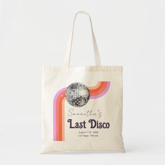 Laatste Disco Retro Bachelorette Party Canvas tas (Voorkant)
