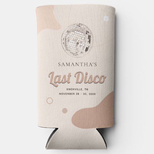 Laatste Disco Retro Bachelorette Party Custom Seltzer Blikjeskoeler (Voorkant)