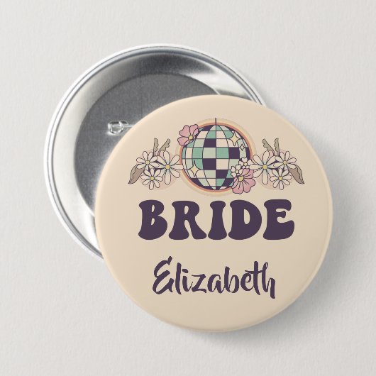 Laatste Disco Retro Bachelorette Ronde Button 7,6 Cm (Voorkant /achterkant)