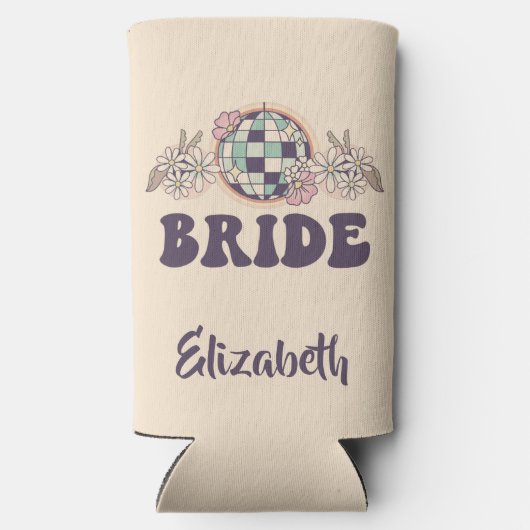 Laatste Disco Retro Bachelorette Seltzer Blikjeskoeler (Achterkant)