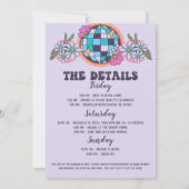 Laatste Disco Retro Bachelorette Uitnodiging (Achterkant)