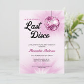 Laatste Disco Retro Bachelorette Weekend Party Kaart (Staand voorkant)