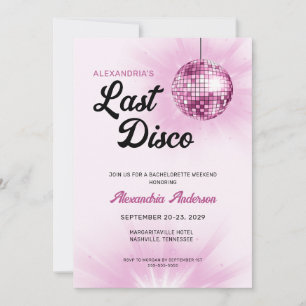 Laatste Disco Retro Bachelorette Weekend Party Kaart