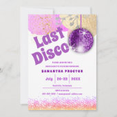 Laatste Disco Retro Glam Paars Gold Bachelorette Kaart (Voorkant)