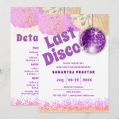 Laatste Disco Retro Glam Paars Gold Bachelorette Kaart (Voorkant / Achterkant)