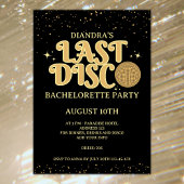 Laatste Disco Retro Gold Glitter 70s Bachelorette Kaart