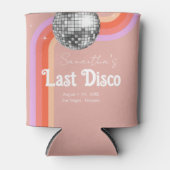 Laatste disco retro roze vrijgezellenweekend blikjeskoeler (Voorkant)
