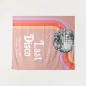 Laatste disco retro roze vrijgezellenweekend wandkleed (Voorkant (horizontaal))